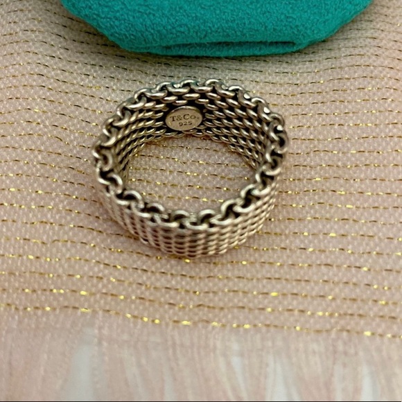 RARE- TIFFANY & COMPANY SOMERSET MESH RING- DISCONTINUED DESIGN - Picture 2 of 5